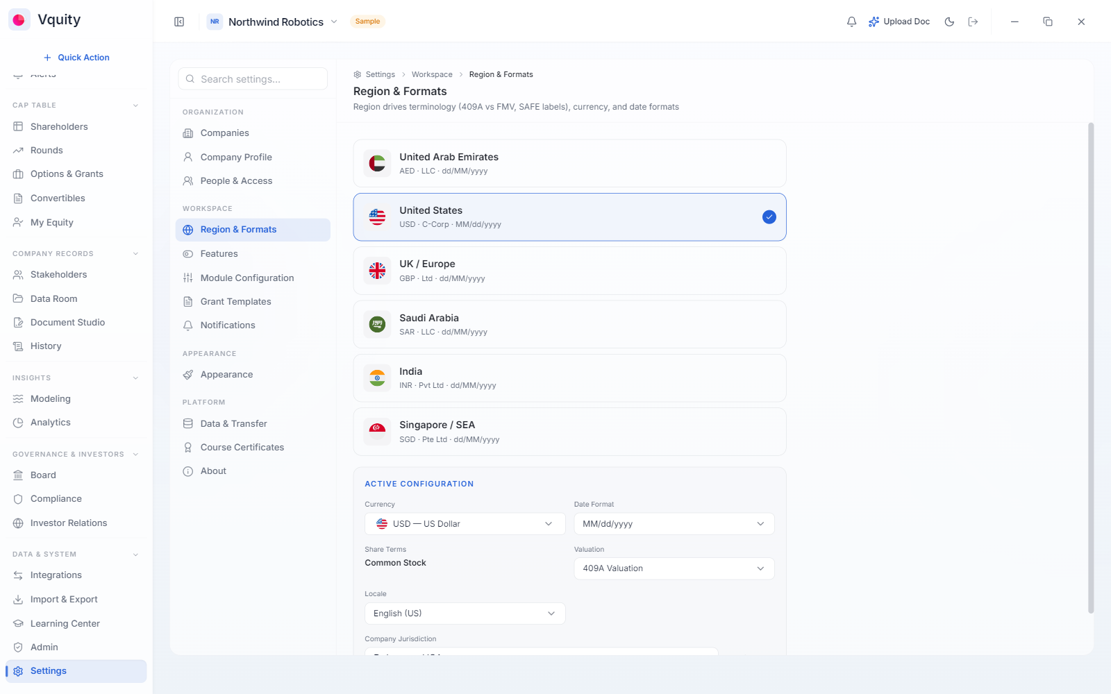 Built for your jurisdiction: region profiles for the US, UK/EU, UAE, Saudi Arabia, India, and Singapore/SEA.